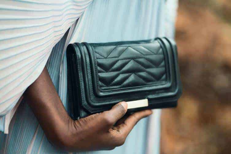 A leather clutch.